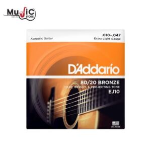 สายกีต้าร์โปร่ง D'Addario 80/20 Bronze - EJ10 เบอร์ 10 - 47
