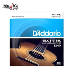 สายกีต้าร์โปร่งขนาดเล็ก D’Addario EJ40 SILK & STEEL Acoustic Guitar Strings