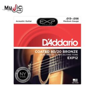 สายกีตาร์โปร่ง D’Addario EXP12 Coated 80/20 Bronze Medium 013-056