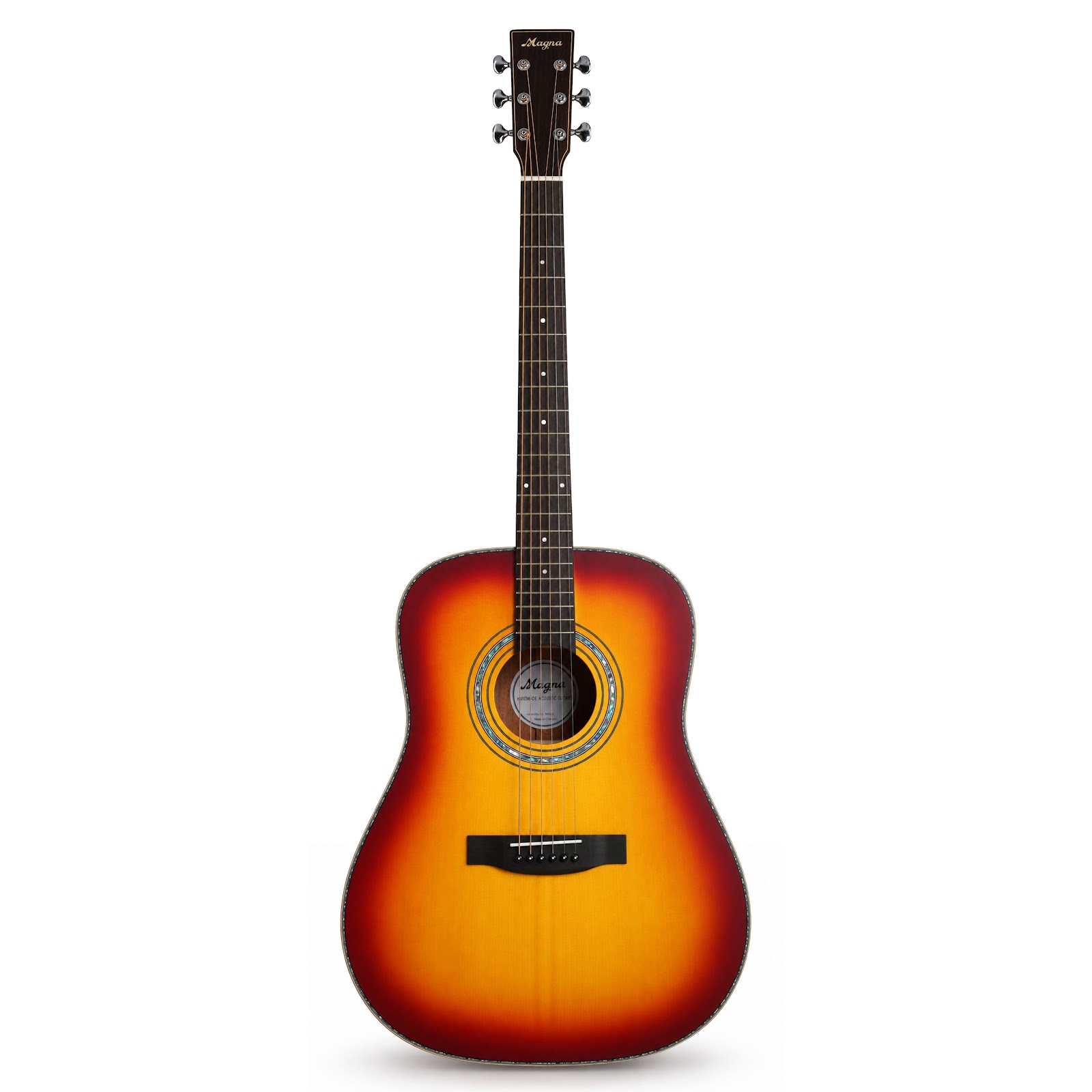 กีตาร์โปร่ง MAGNA M-1000 All Solid ไม้แท้ทั้งตัว 41 นิ้ว ซันเบิร์สต์