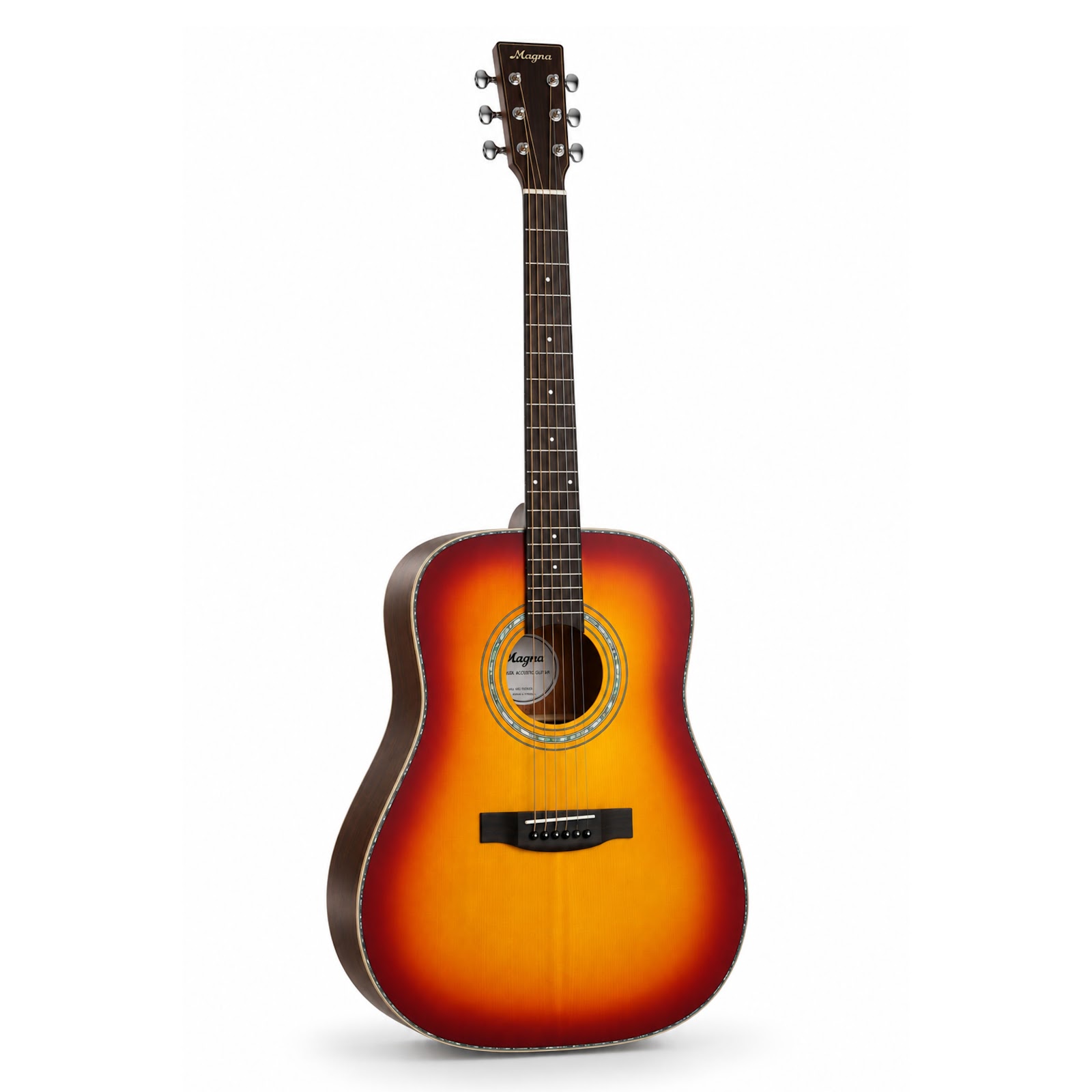 กีตาร์โปร่ง MAGNA M-1000 All Solid ไม้แท้ทั้งตัว 41 นิ้ว ซันเบิร์สต์