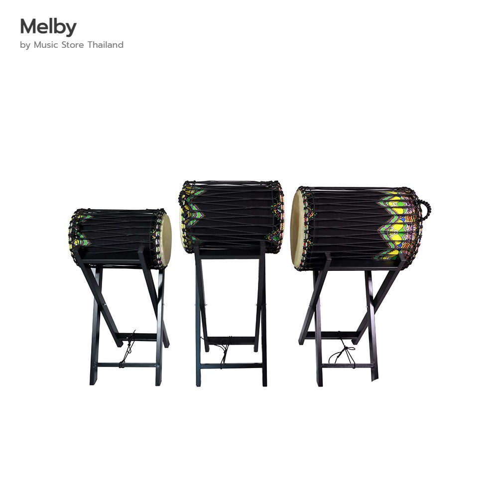 Melby กลองดุนดุน (Dun Dun) ชุด 3 ใบ พร้อมขาตั้ง