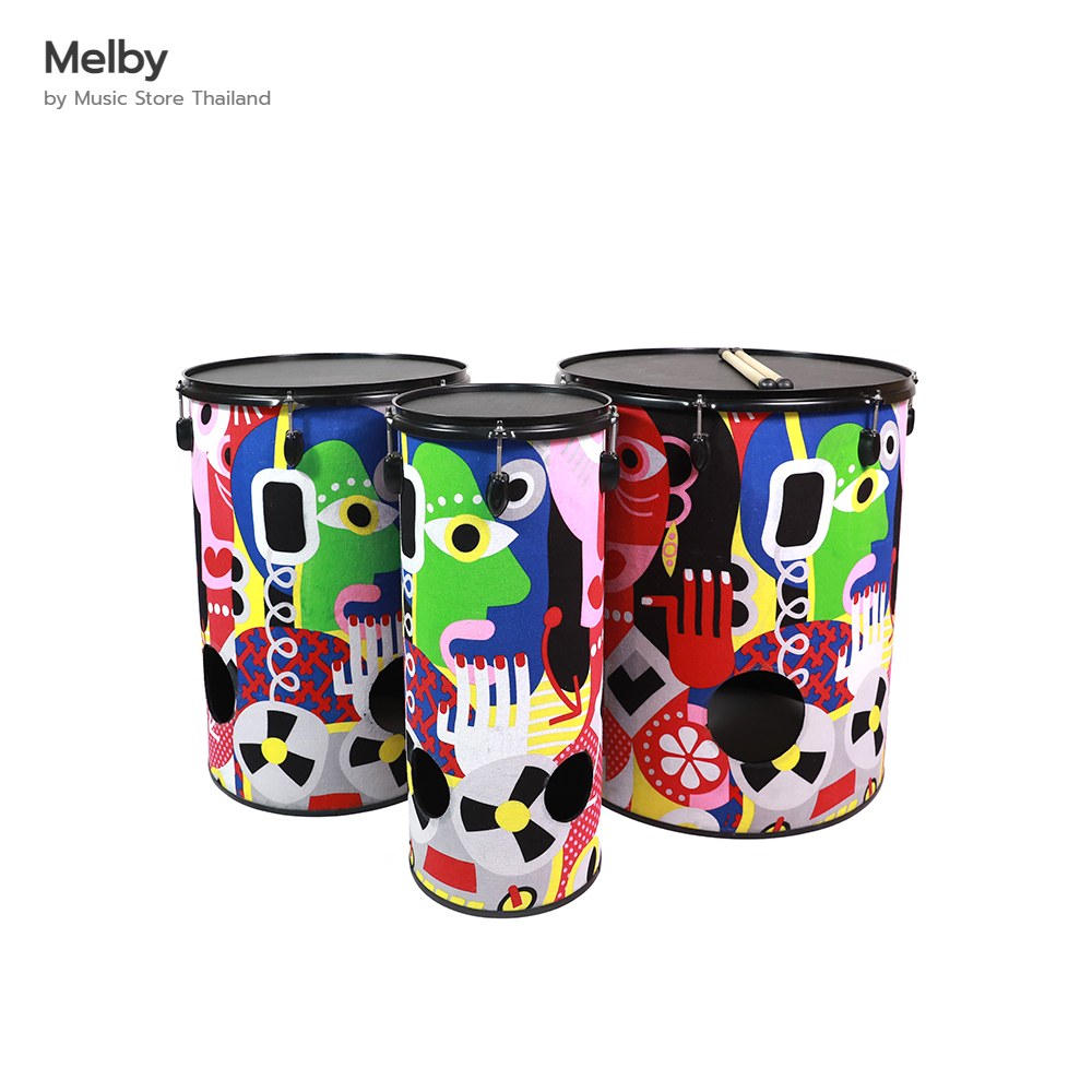 Melby กลองคองก้าไม้ ชุด 3 ใบ 3 ขนาด